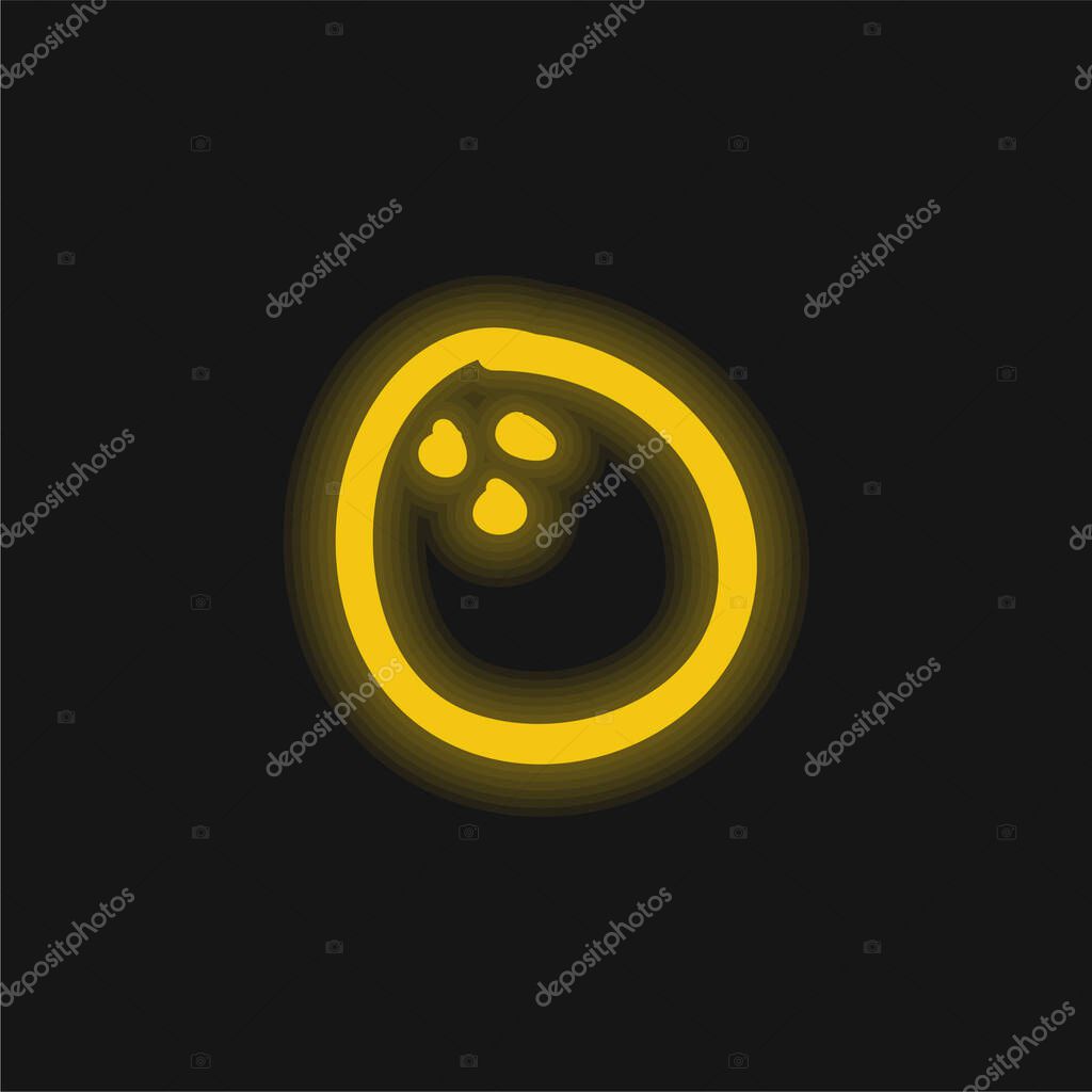 Ball Beach Entertainment Hand Drawn Toy yellow glowing neon icon