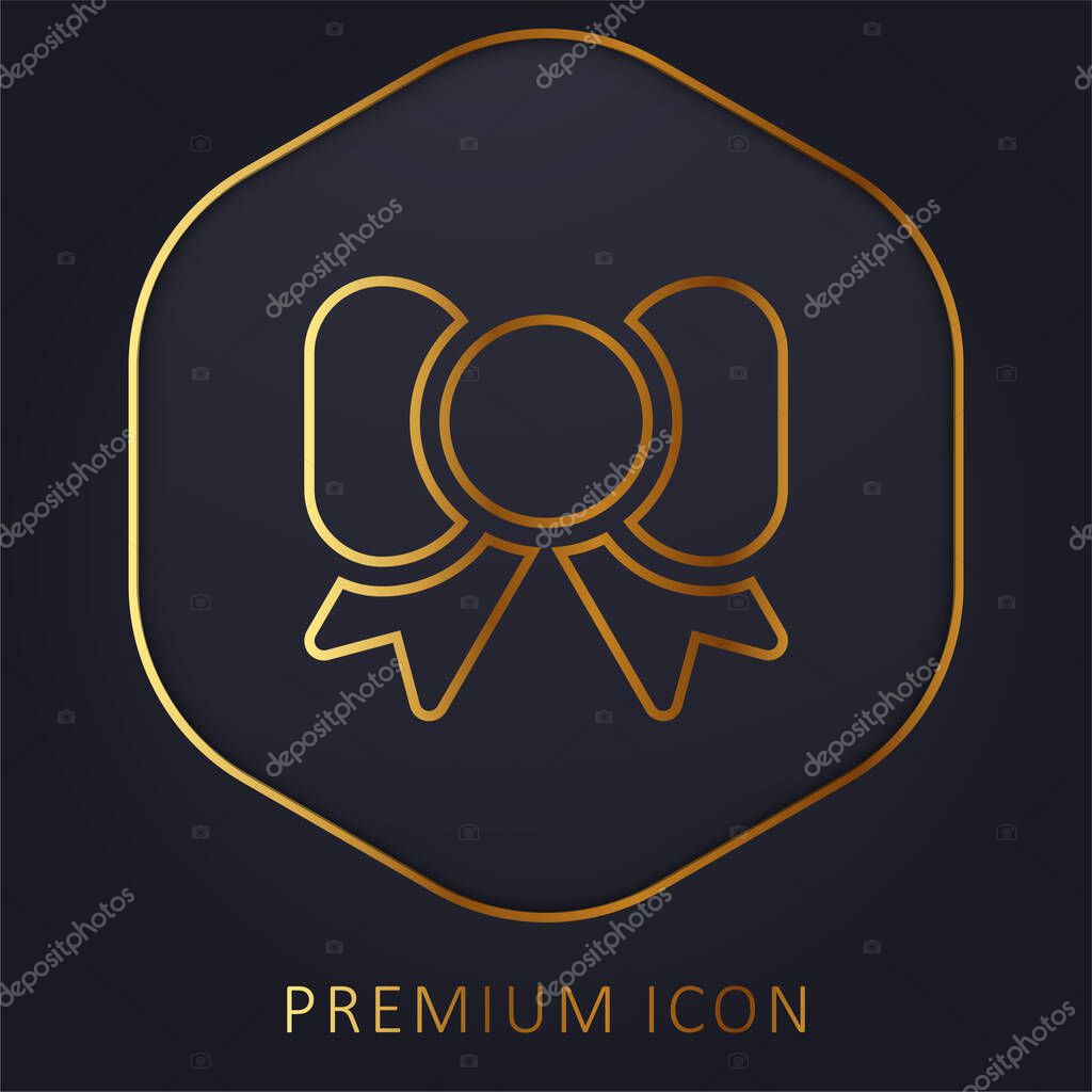 Bowtie golden line premium logo or icon