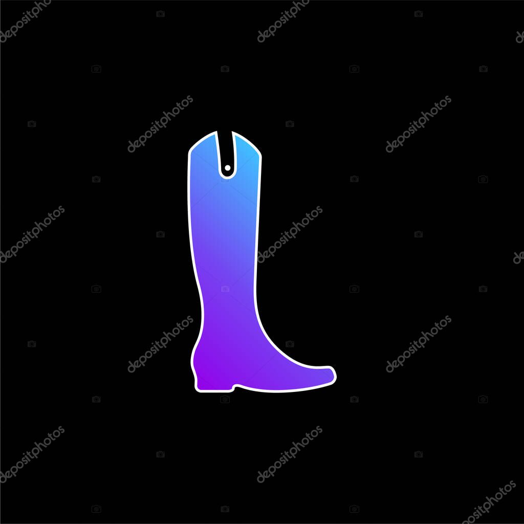 Boot Tall And Black blue gradient vector icon