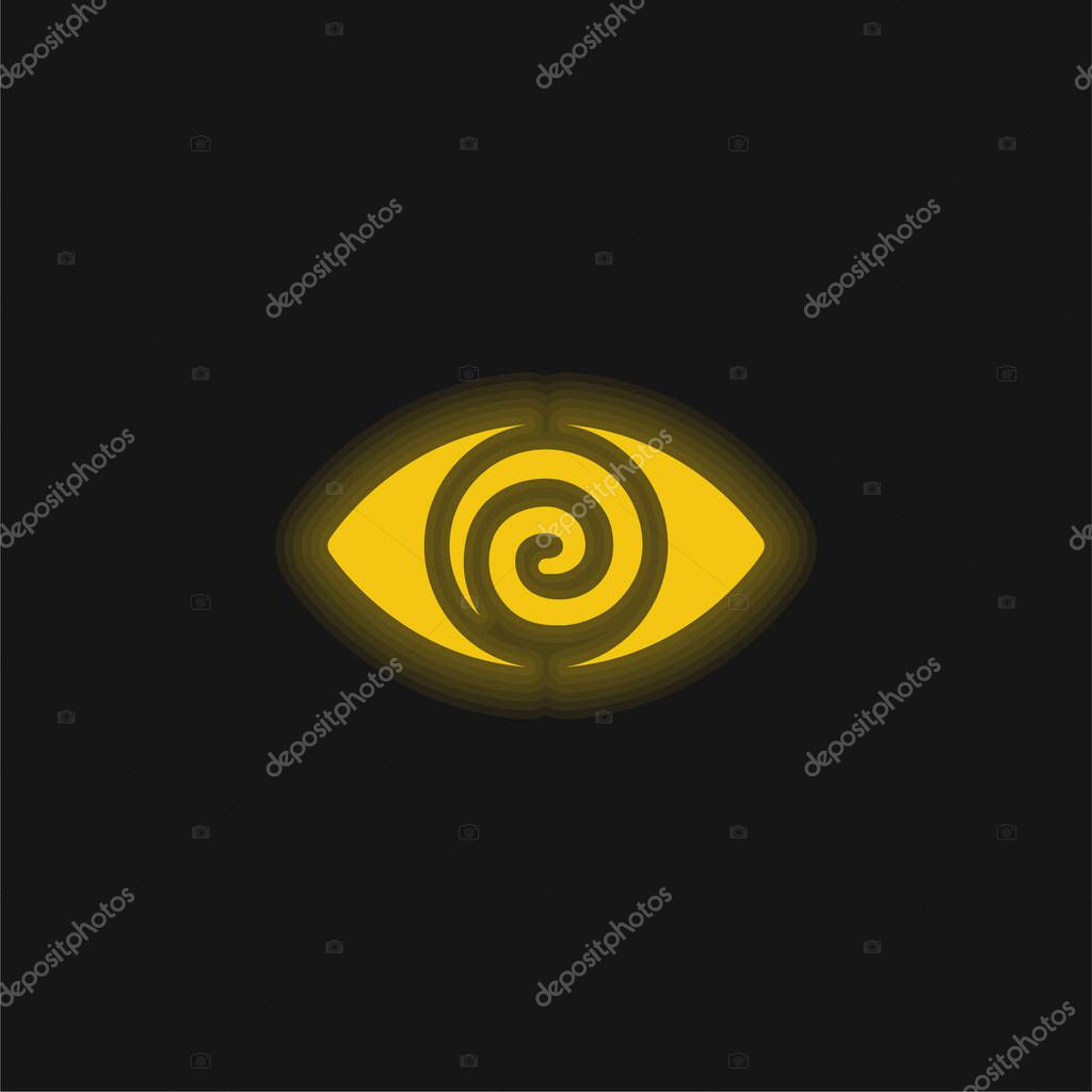 Addiction yellow glowing neon icon