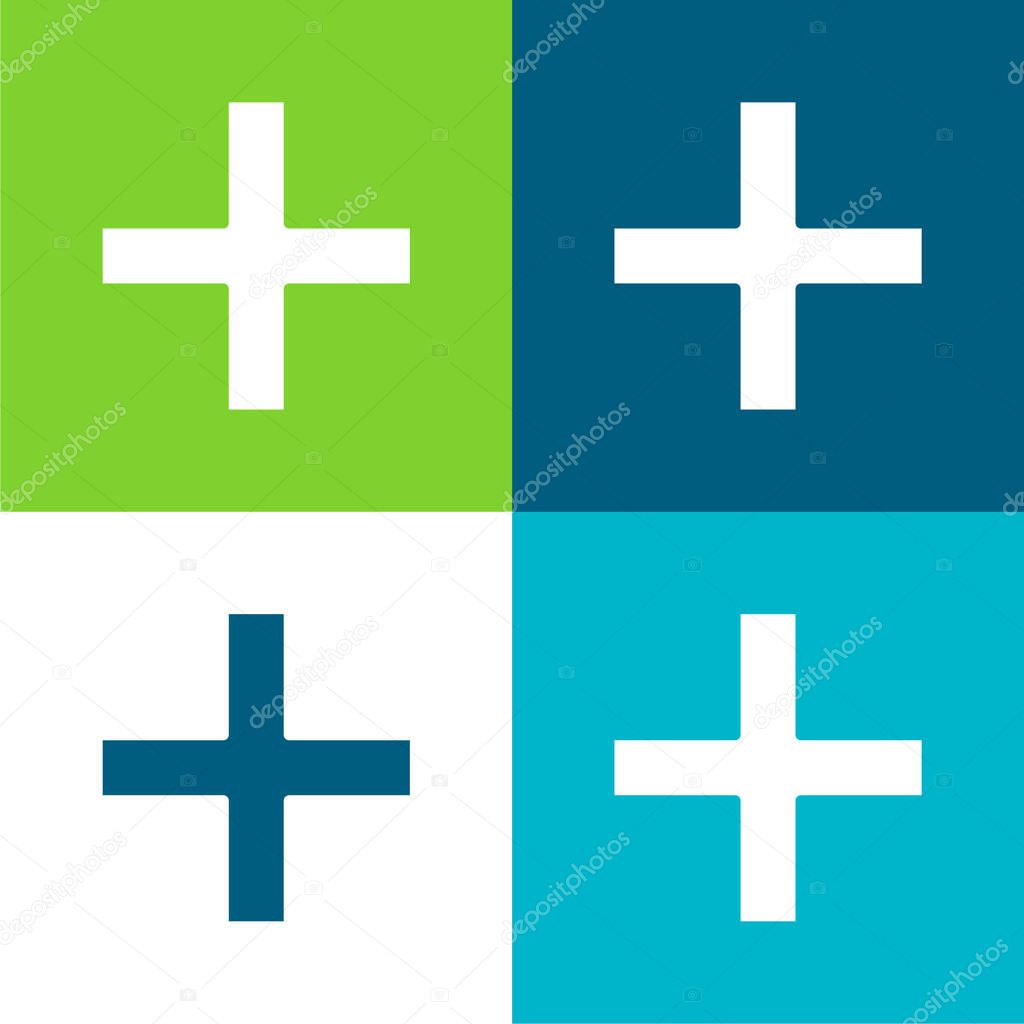Add Flat four color minimal icon set