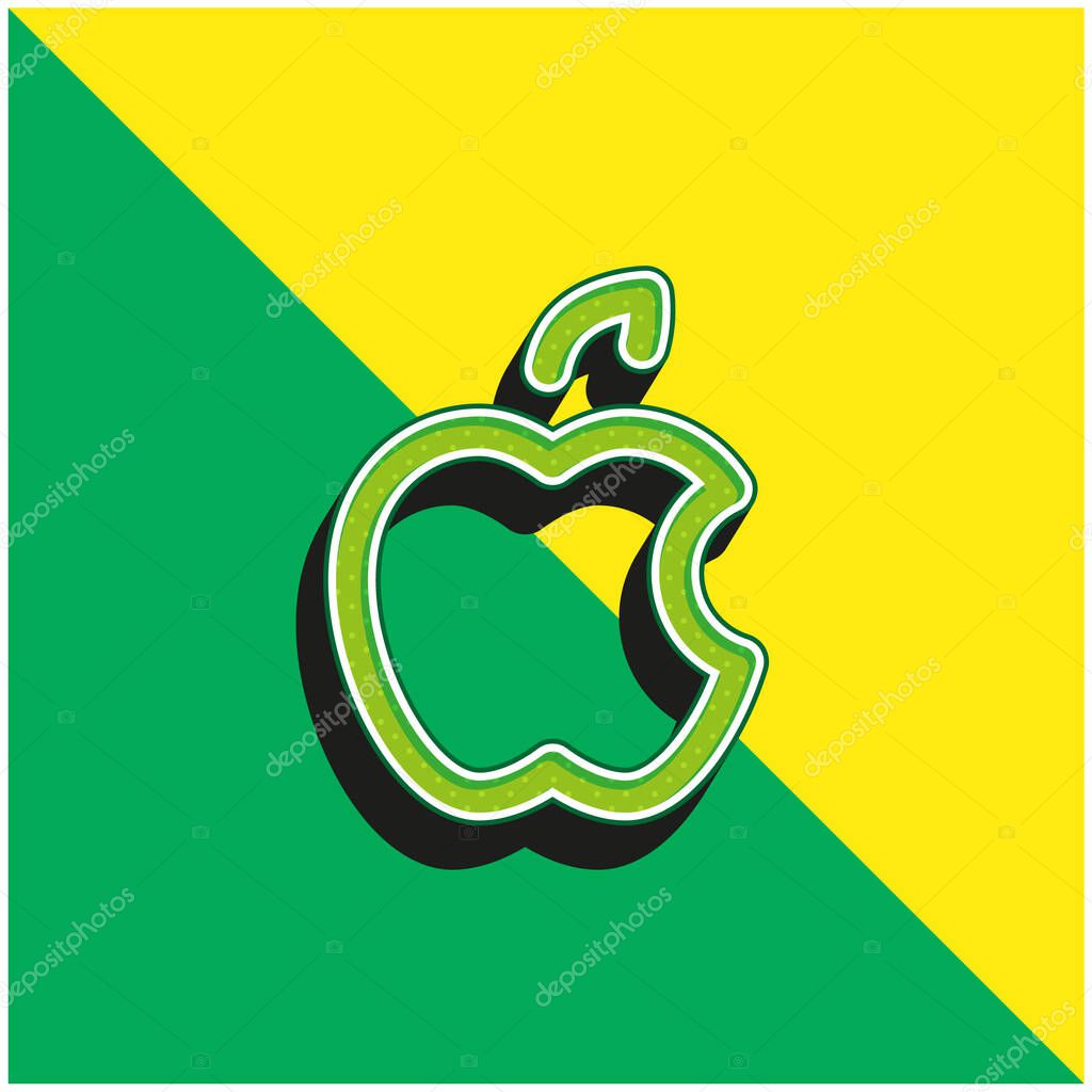 Apple Logo Green and yellow modern 3d vector icon logo