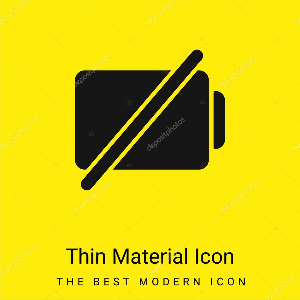 Battery With A Slash minimal bright yellow material icon