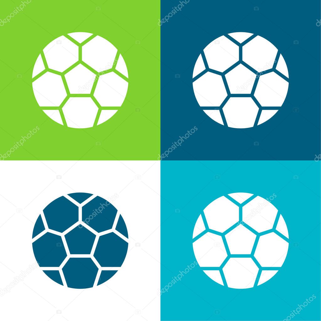 Ball Flat four color minimal icon set