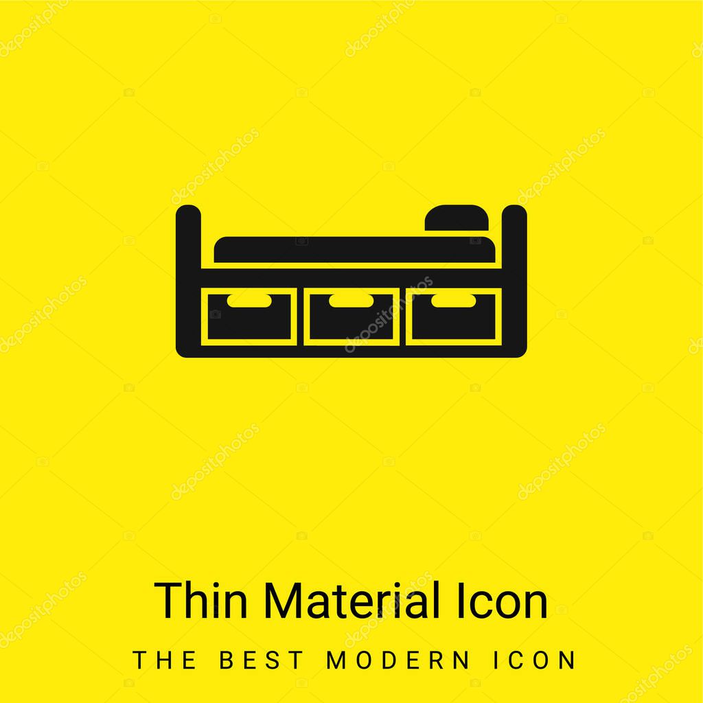 Bed Design With Three Drawers minimal bright yellow material icon