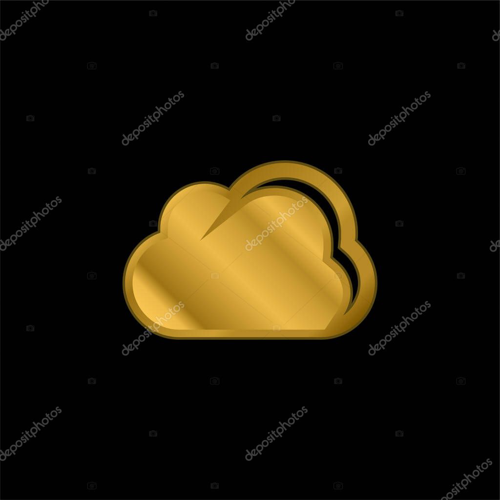 Black Cloud Weather Symbol gold plated metalic icon or logo vector