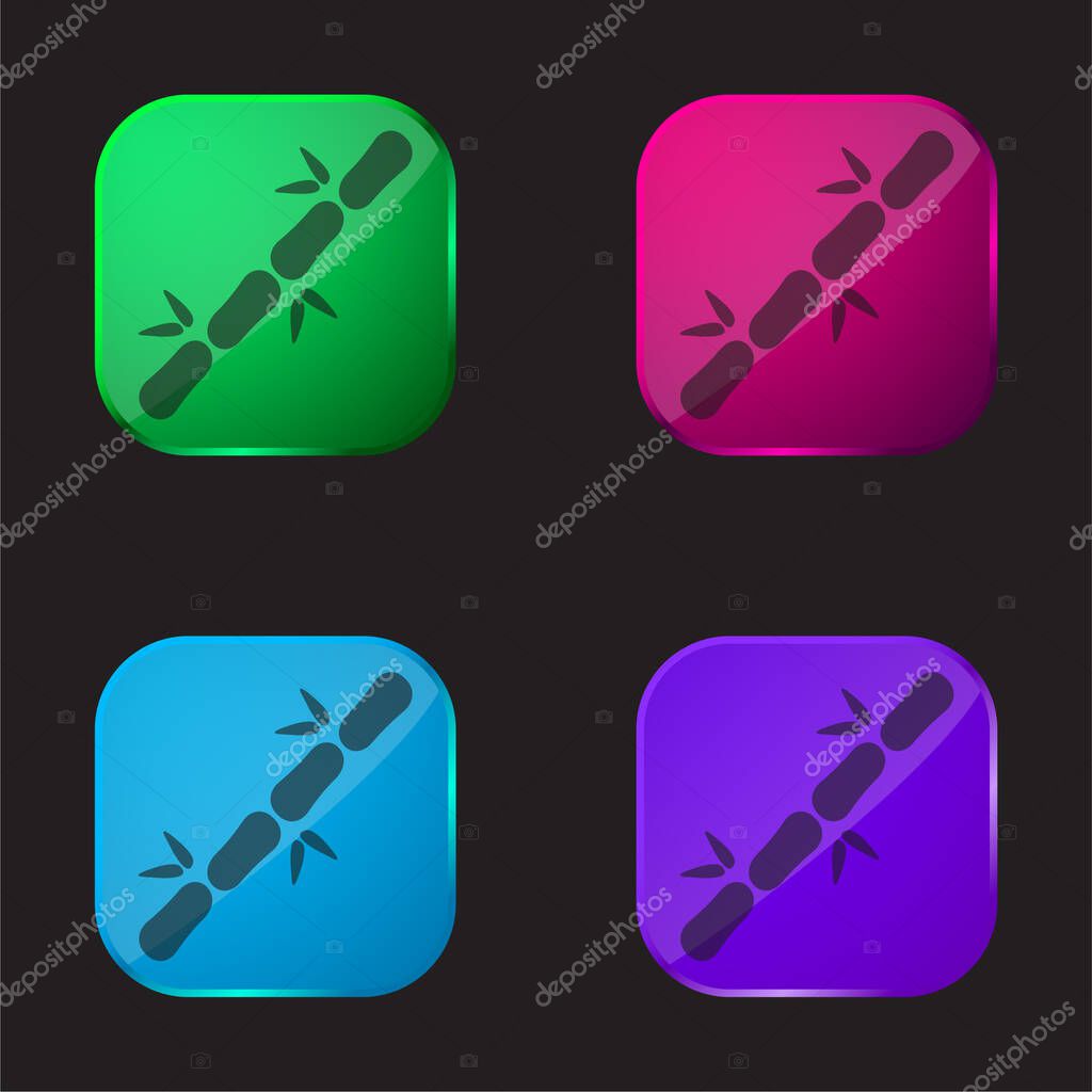 Bamboo Stick four color glass button icon