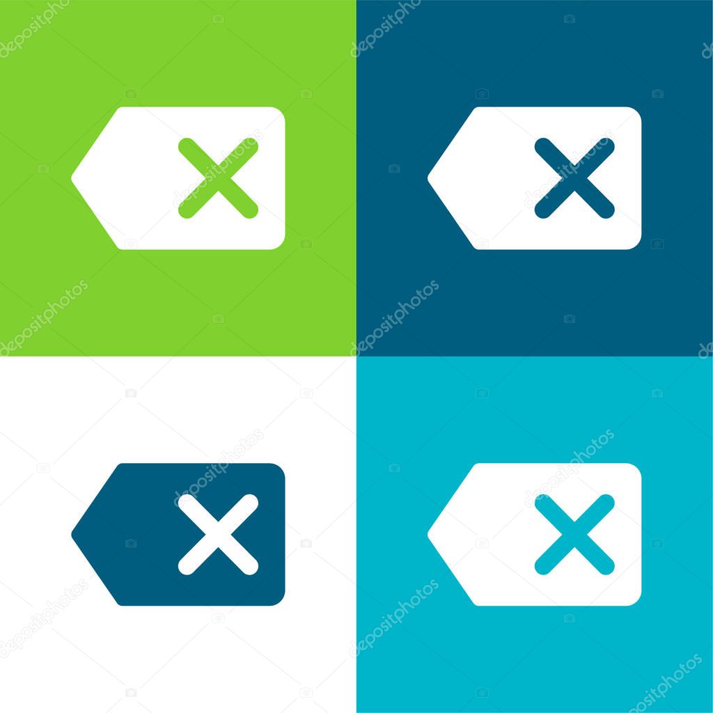 Backspace Flat four color minimal icon set