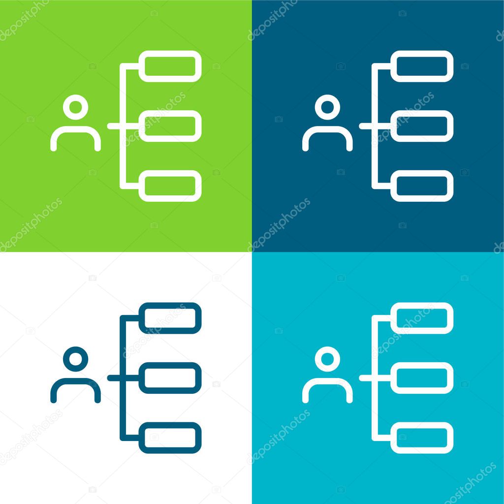 Boss Flat four color minimal icon set