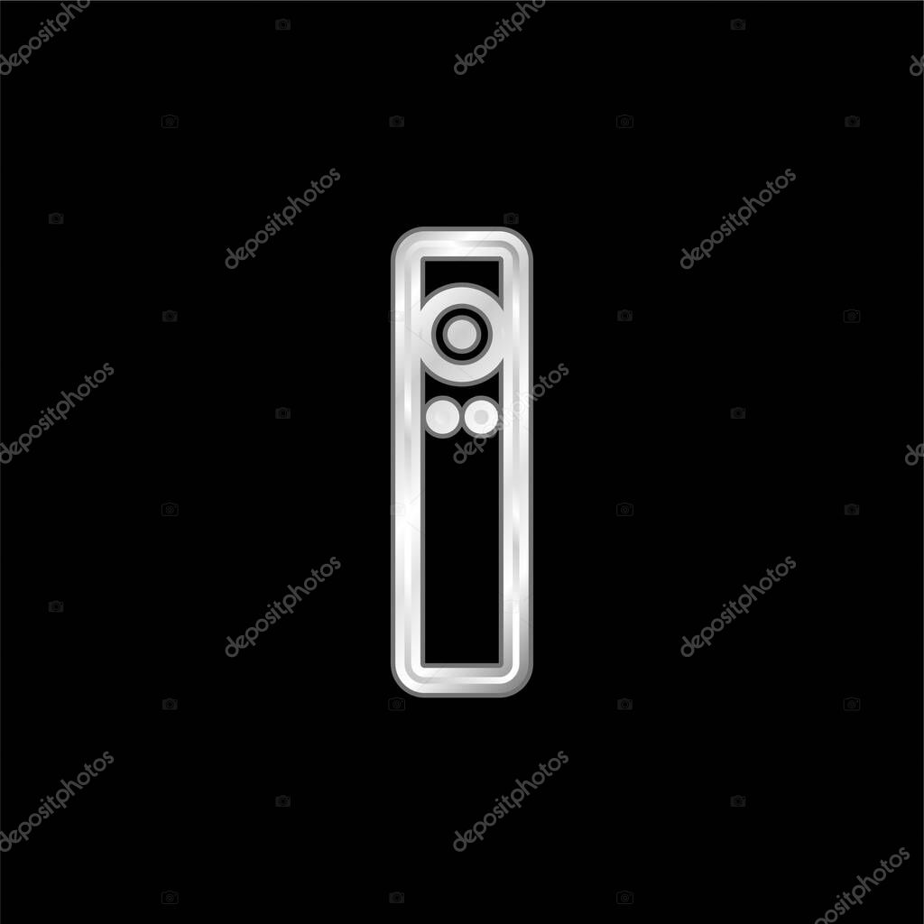 Apple Remote silver plated metallic icon
