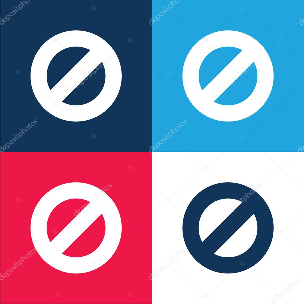 Block blue and red four color minimal icon set