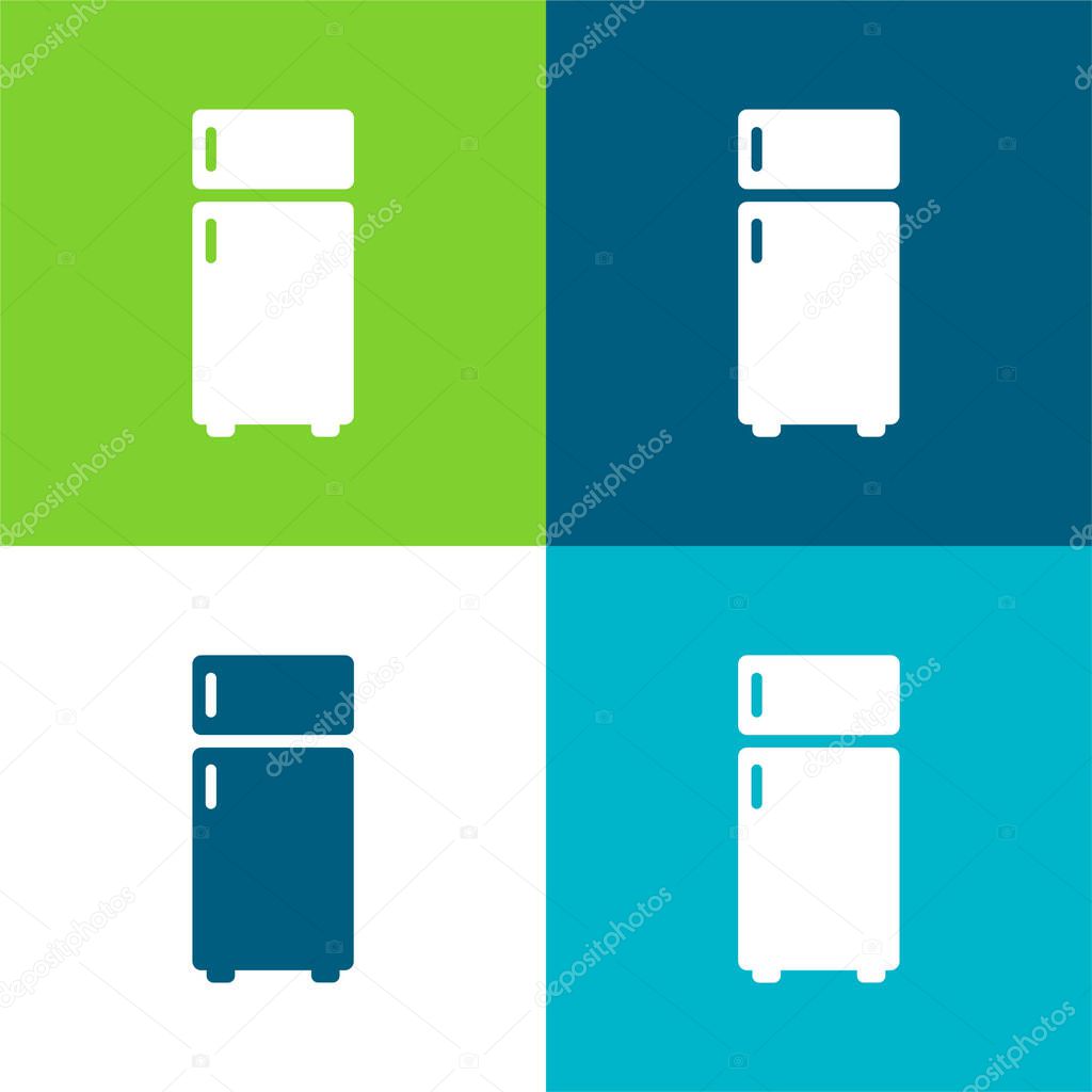 Big Fridge Flat four color minimal icon set