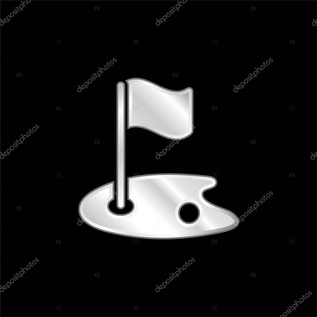 Birdie silver plated metallic icon