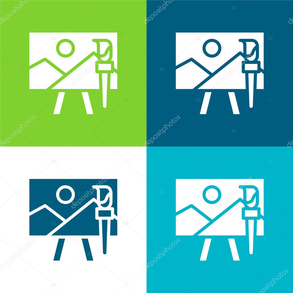 Art Flat four color minimal icon set