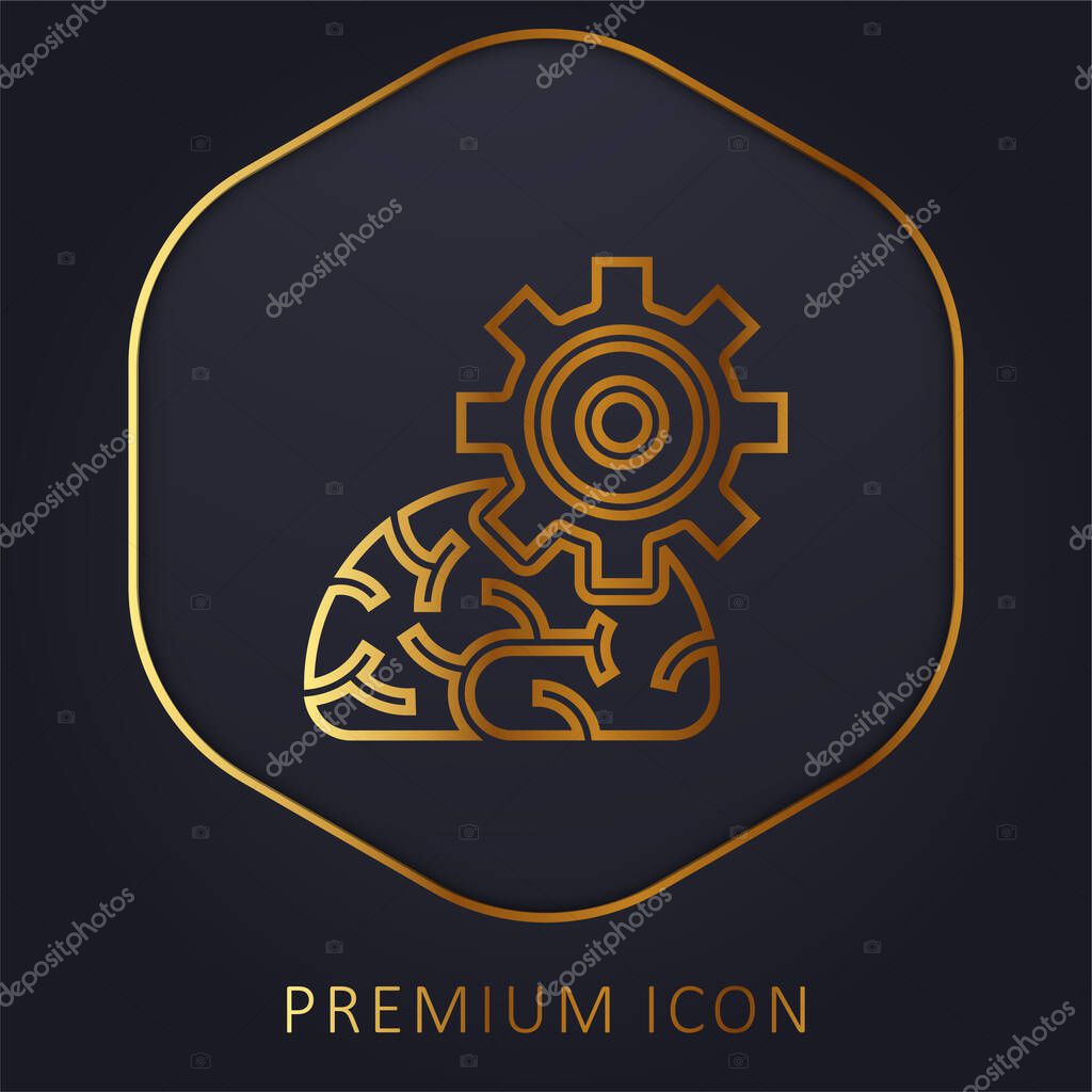 Algorithm golden line premium logo or icon