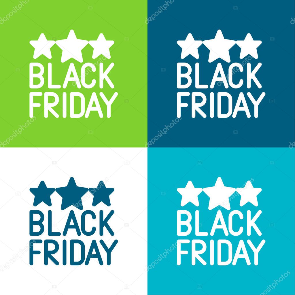 Black Friday Flat four color minimal icon set