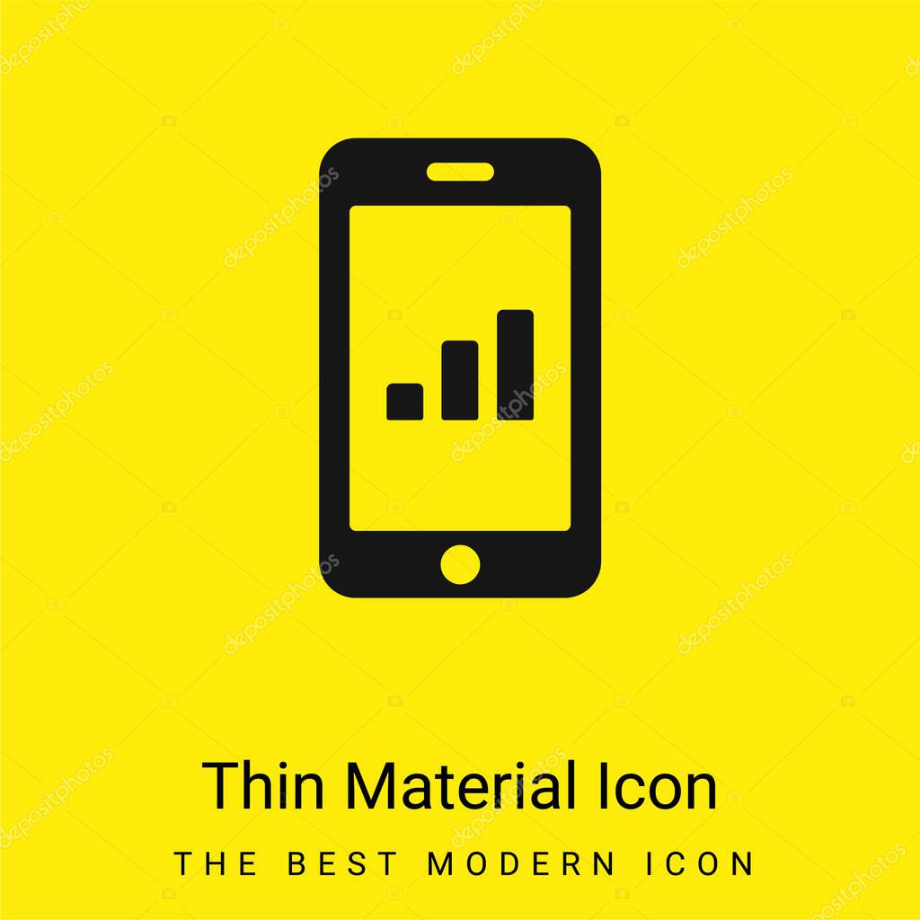Bars Graphic On Tablet Screen minimal bright yellow material icon