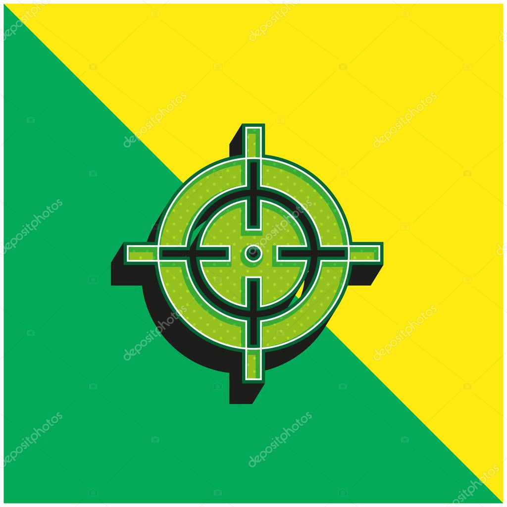 Aim Green and yellow modern 3d vector icon logo