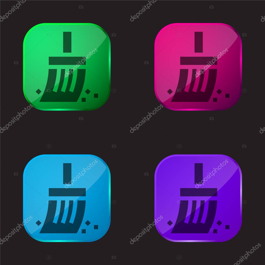 Archeology four color glass button icon