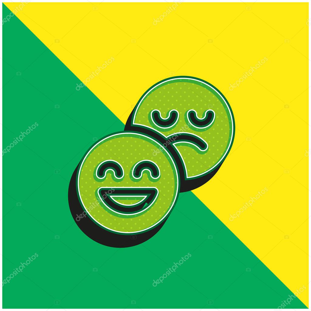 Attitude Green and yellow modern 3d vector icon logo