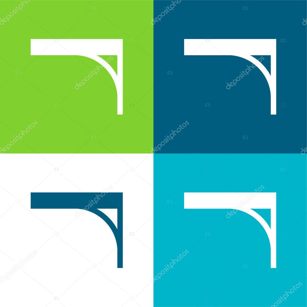Bracket Flat four color minimal icon set