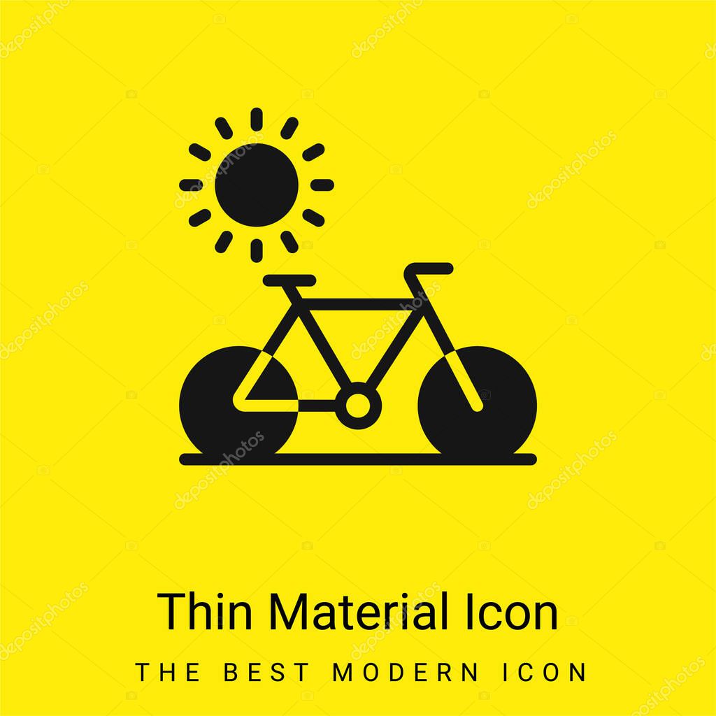 Bike minimal bright yellow material icon