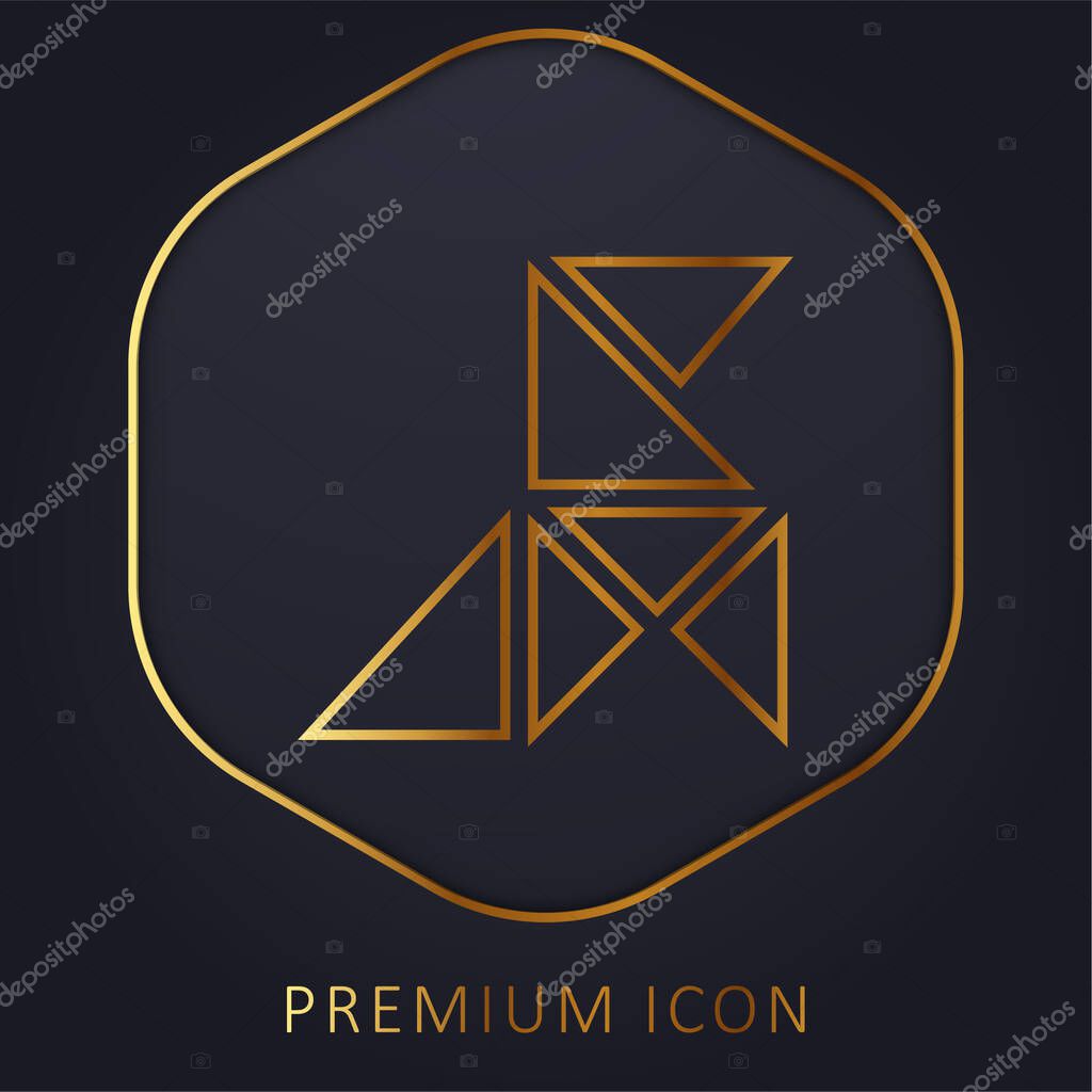 Bird golden line premium logo or icon