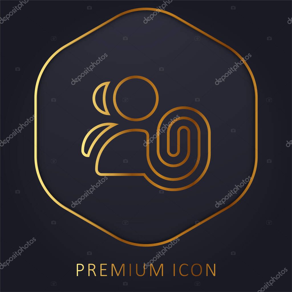 Attach golden line premium logo or icon