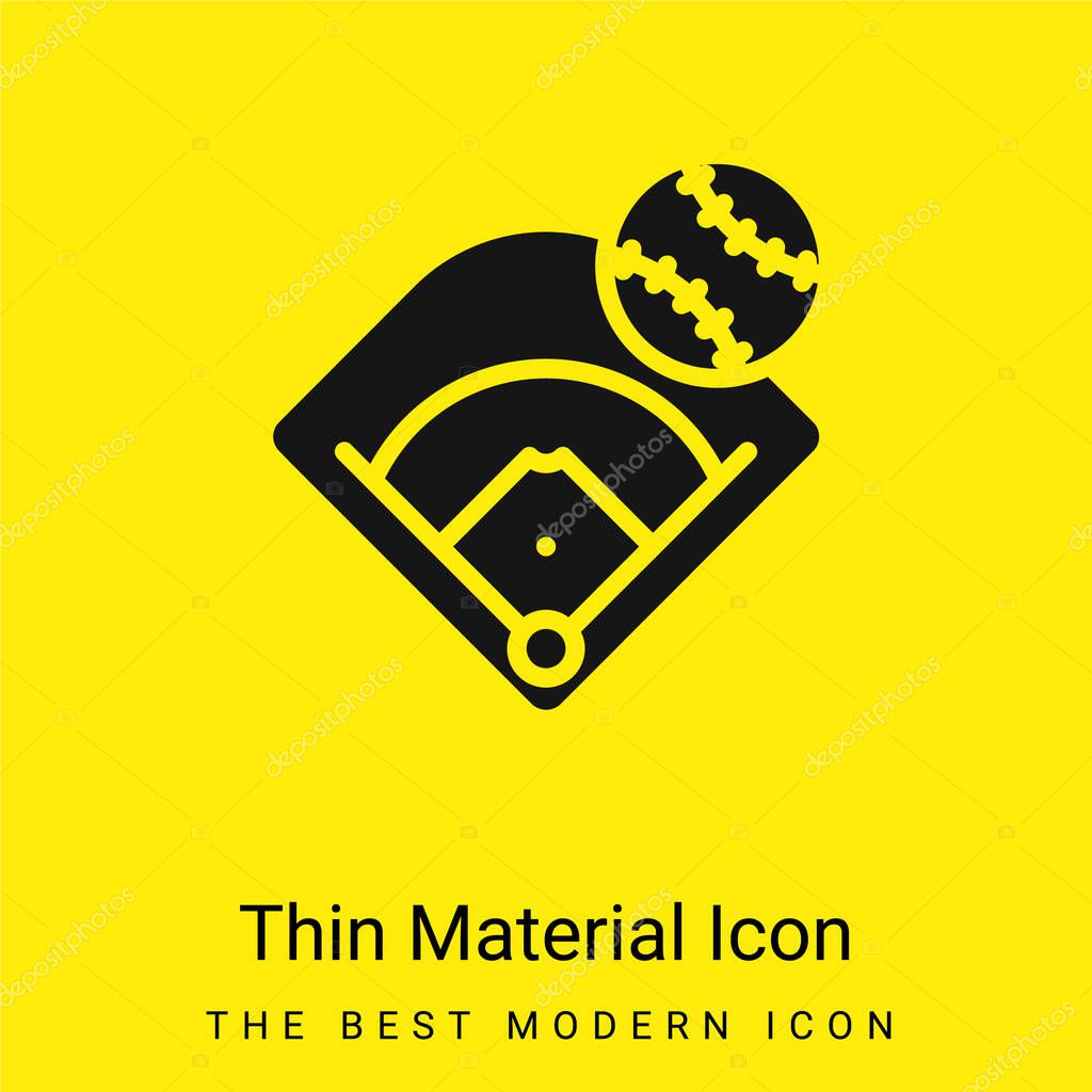 Baseball Field minimal bright yellow material icon