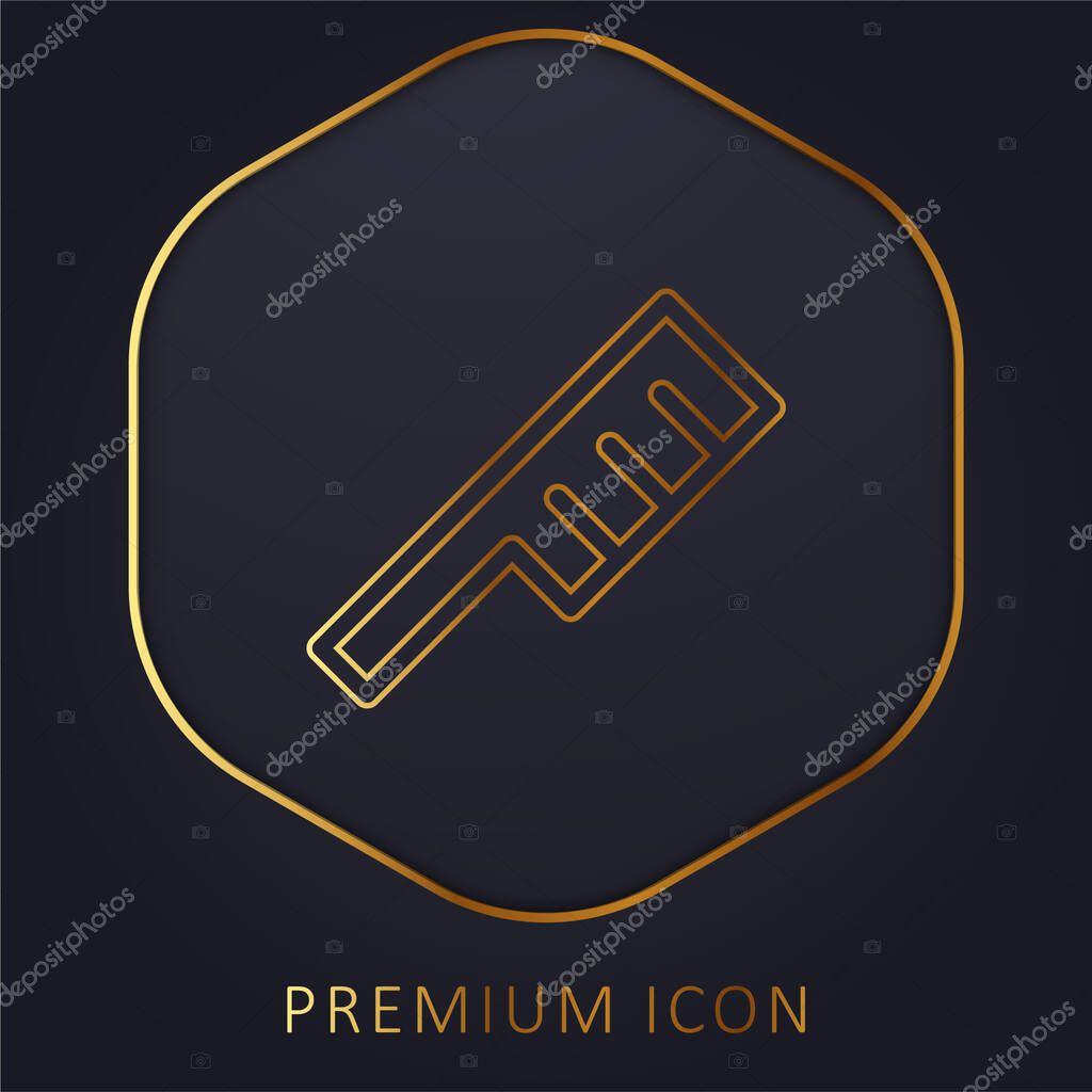 Angular Comb golden line premium logo or icon