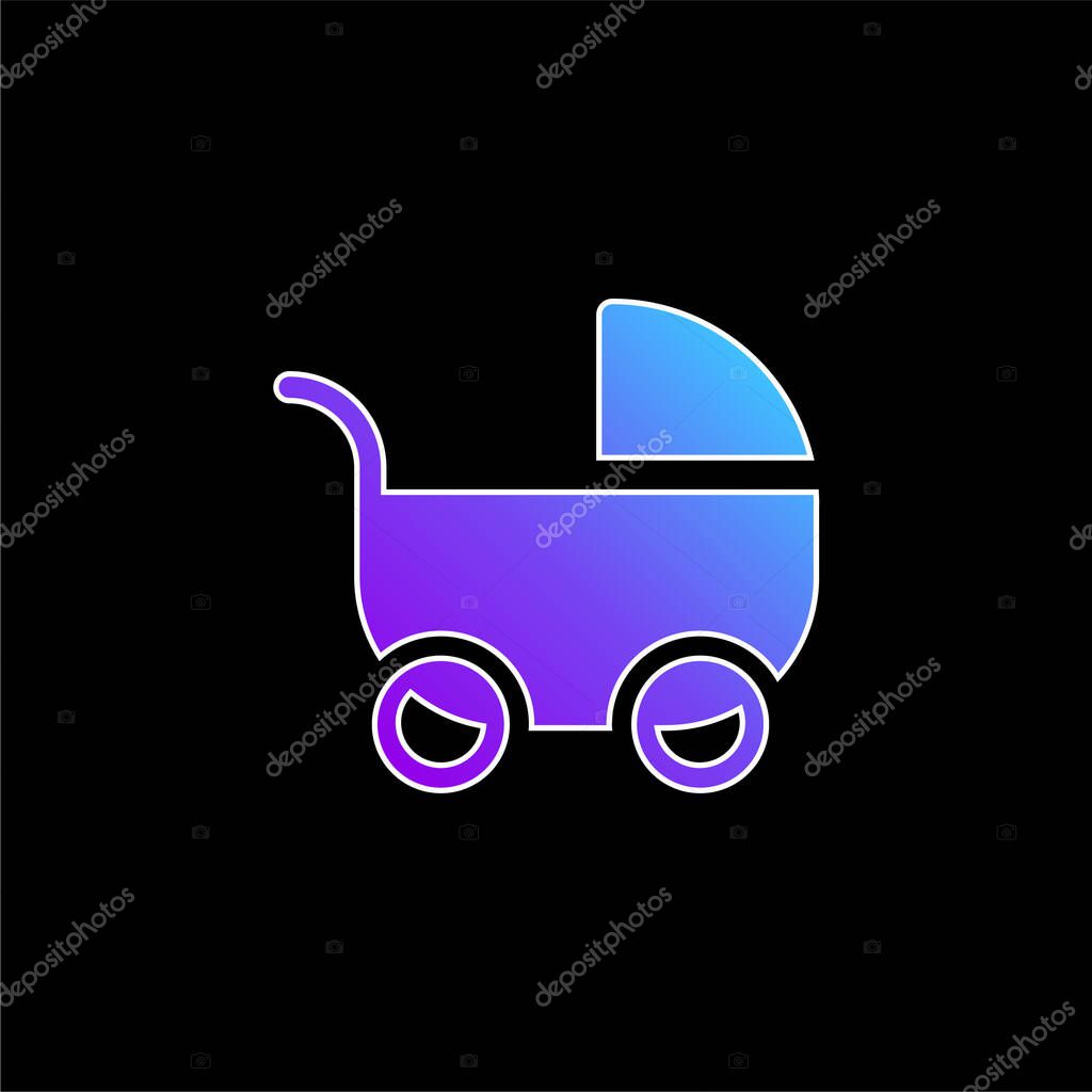 Baby Stroller blue gradient vector icon