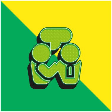 Öfke Yeşil ve Sarı Modern 3D vektör simgesi logosu