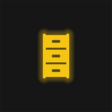 Arşiv sarı parlak neon simgesi