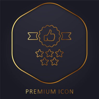 Rozet altın çizgi prim logosu veya simgesi