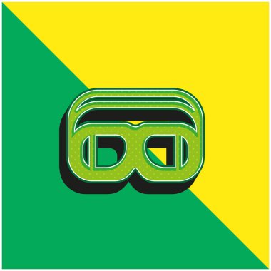 Aeroplane Pilot Glasses Green and yellow modern 3d vector icon logo clipart