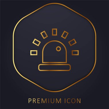 Alarm altın çizgi premium logosu veya simgesi