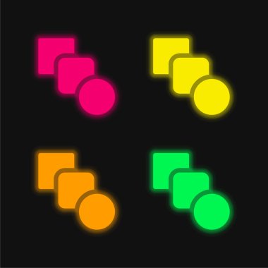 Parlayan dört renk neon vektör simgesini karıştır