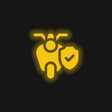 Bisiklet sarısı parlak neon simgesi