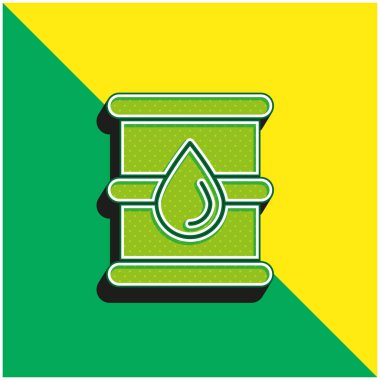 Fıçı Yeşil ve Sarı modern 3d vektör simgesi logosu