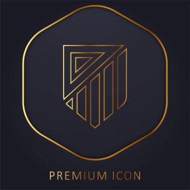 Atletico De Madrid golden line premium logo or icon clipart