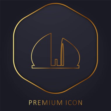 Al Shaheed Monument Of Iraq golden line premium logo or icon clipart