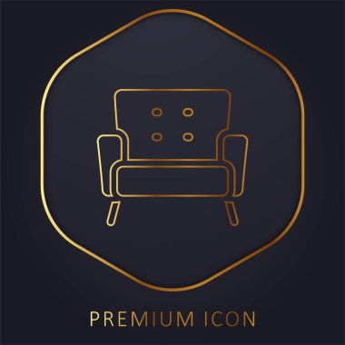Koltuk altın çizgi prim logosu veya simgesi