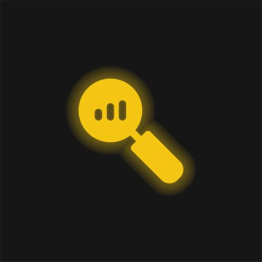 Analitik sarı parlak neon simgesi