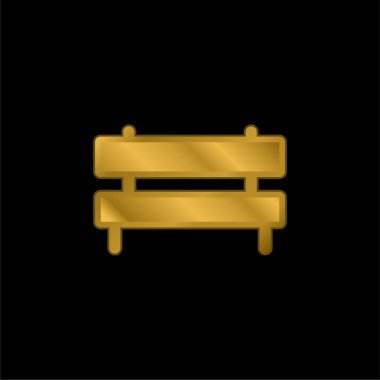 Altın kaplama metalik simge veya logo vektörü