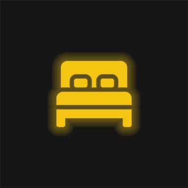 Yatak sarısı parlak neon simgesi
