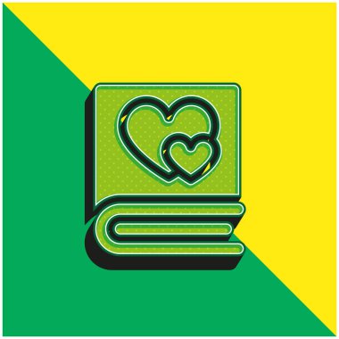 Kitap Yeşil ve Sarı Modern 3D vektör simgesi logosu