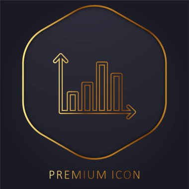 Çubuk Çizelgesi Altın Çizgi prim logosu veya simgesi