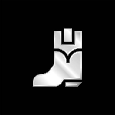 Çizmeler gümüş kaplama metalik simge