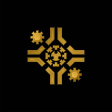 Antikor altın kaplama metalik simge veya logo vektörü