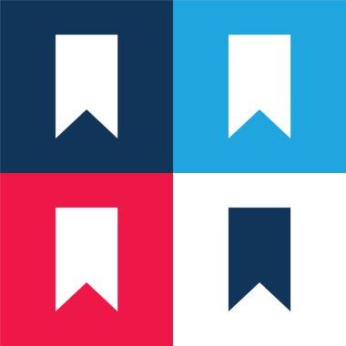 Yer imi mavi ve kırmızı dört renk en az simge kümesi